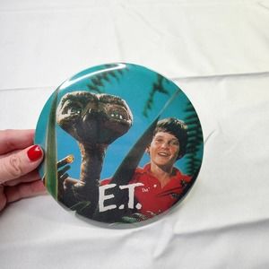 Vintage E.T 6" The Extra Terrestrial 1980s Movie Magnet Pin Badge Button Large